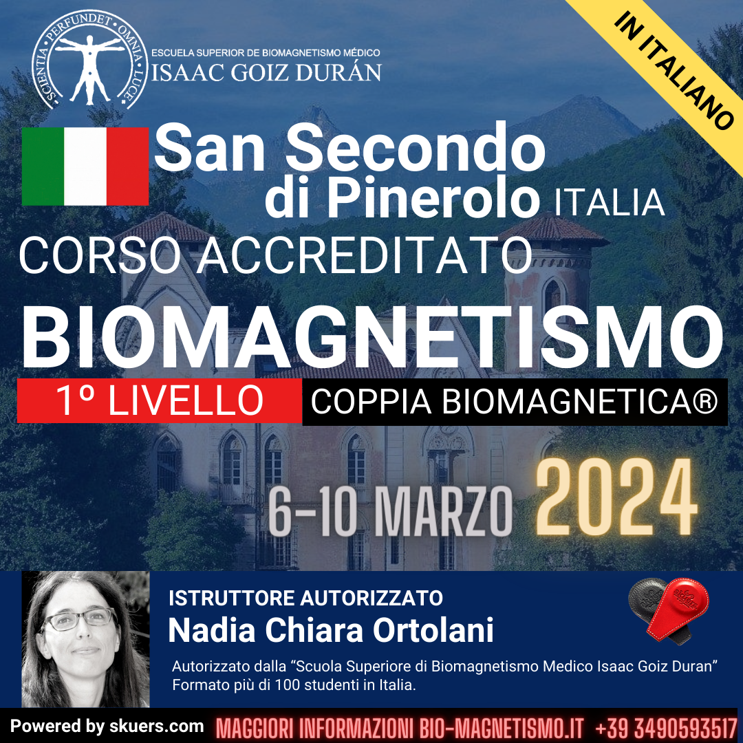Corso Ufficiale di Coppia Biomagnetica e Biomagnetismo Livello Luserna 6-10 Marzo 2024 Luserna, a cura di Nadia Chiara Ortolani.
